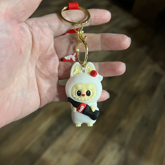Coca-Cola  Labubu Red and White Keychain. - Picture 2 of 2